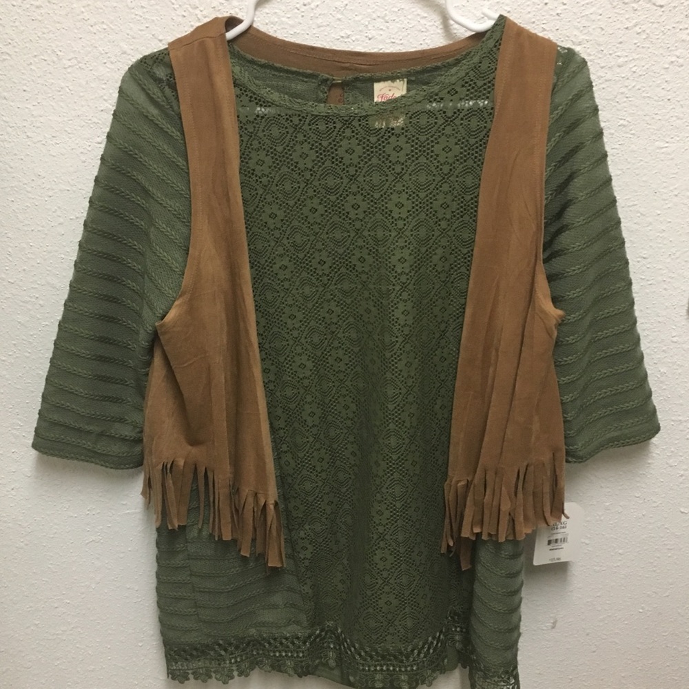 Faded glory 100% polyester Green&Brown Long sleeve